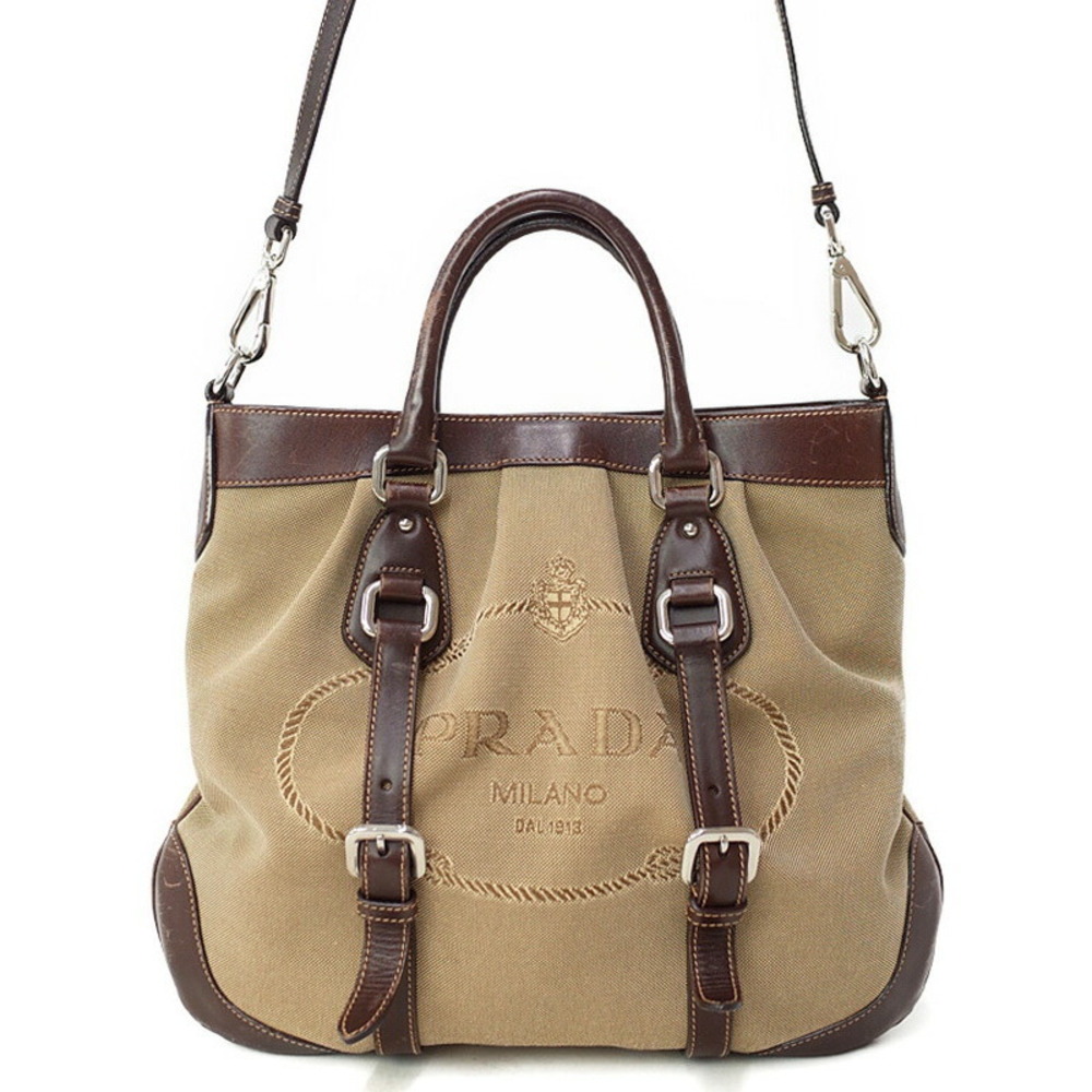PRADA Logo Jacquard Handbag Bag